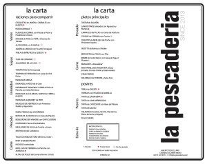 carta de La Pescadería