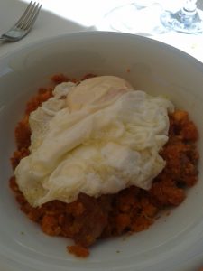 Migas con huevo frito