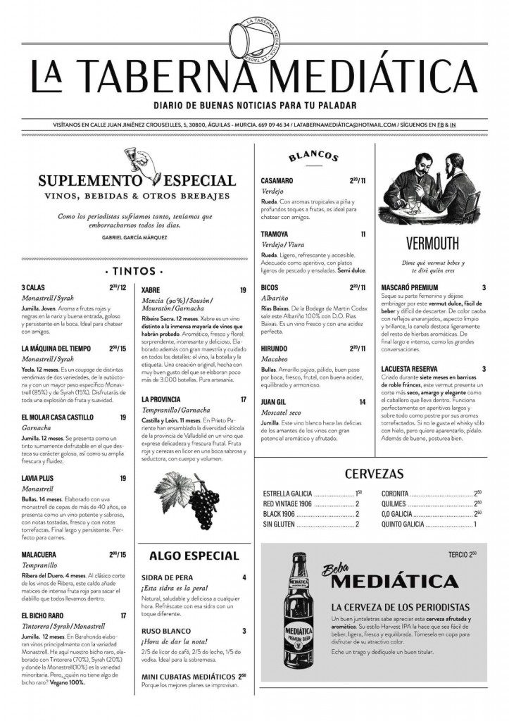 Carta en Taberna Mediática